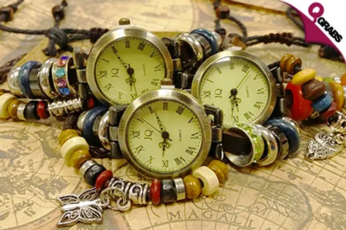 From QR25 Be Hip with Vintage Boho-Style Leather Bracelet Watches - Choose from 7 Trendy Designs! (Up to QR120 Value)